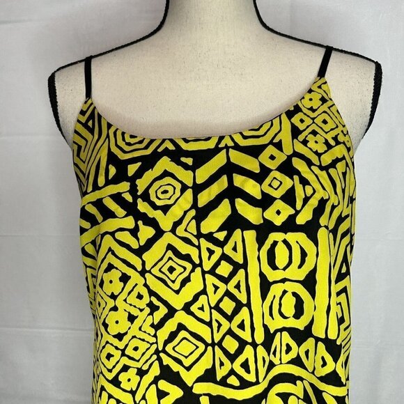 Ya Los Angeles Womens Yellow Black Scoop Neck Low Back Tank Top Sz M - Picture 3 of 8
